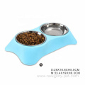 Double Stainless Steel Pet Feeding Drinking Bowl